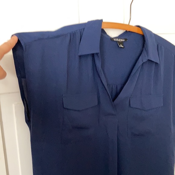 Navy blue Roz & Ali shortsleeved top - Picture 7 of 7